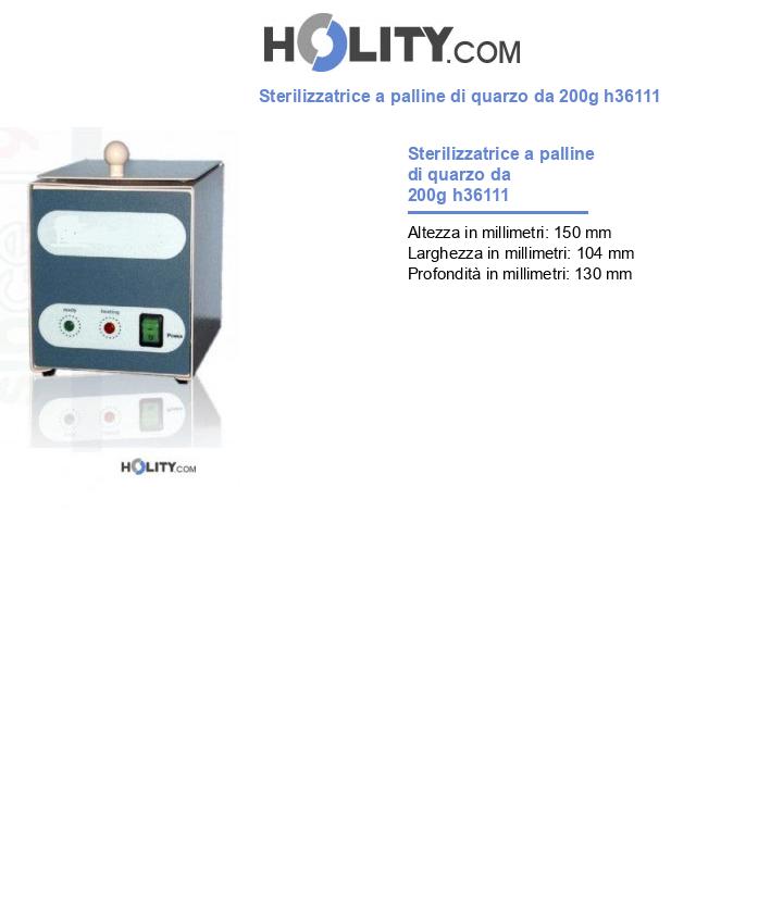 Sterilizzatrice a palline di quarzo da 200g h36111