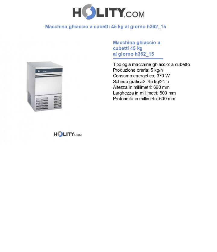 Macchina ghiaccio a cubetti 45 kg al giorno h362_15