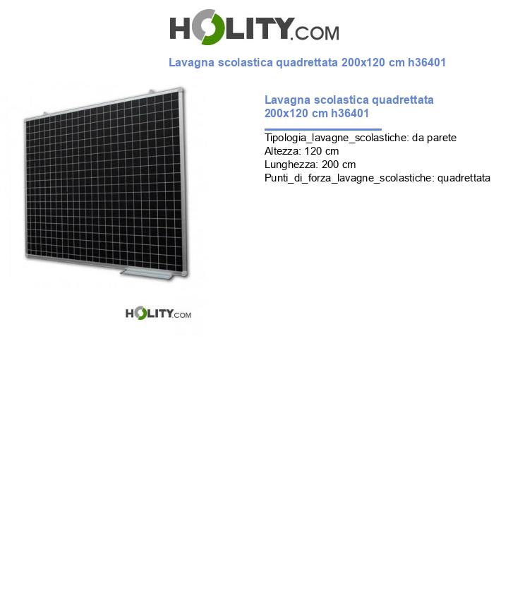 Lavagna scolastica quadrettata 200x120 cm h36401