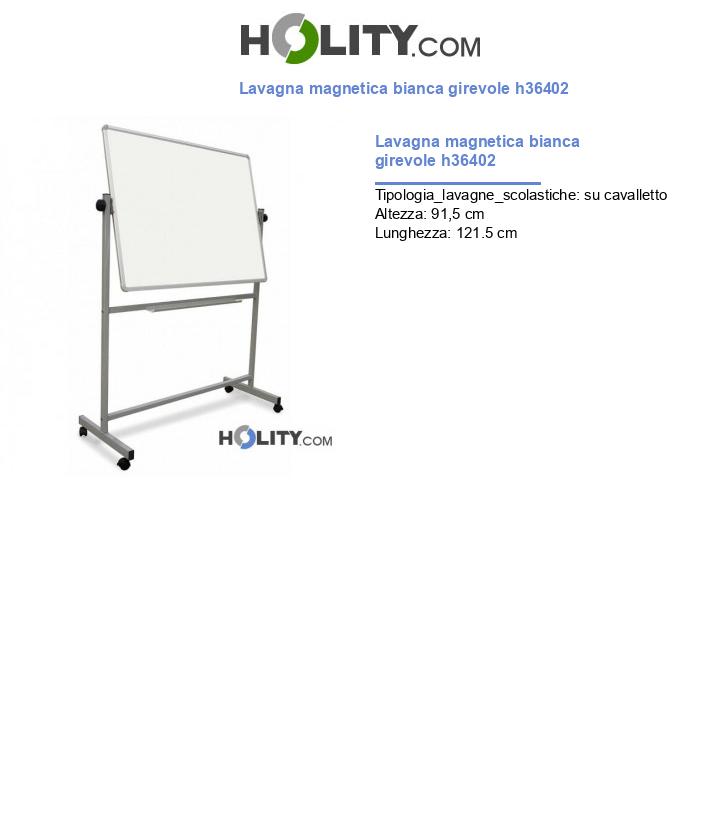 Lavagna magnetica bianca girevole h36402