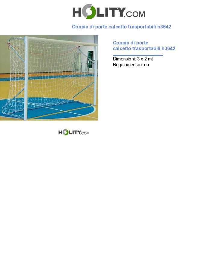 Coppia di porte calcetto trasportabili h3642
