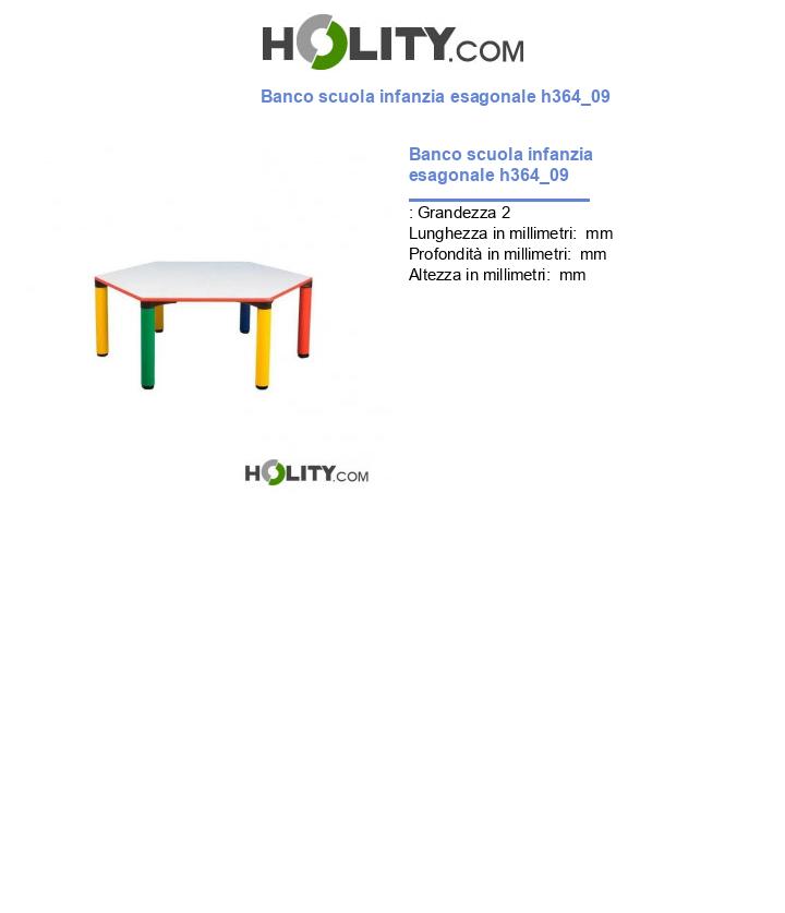 Banco scuola infanzia esagonale h364_09