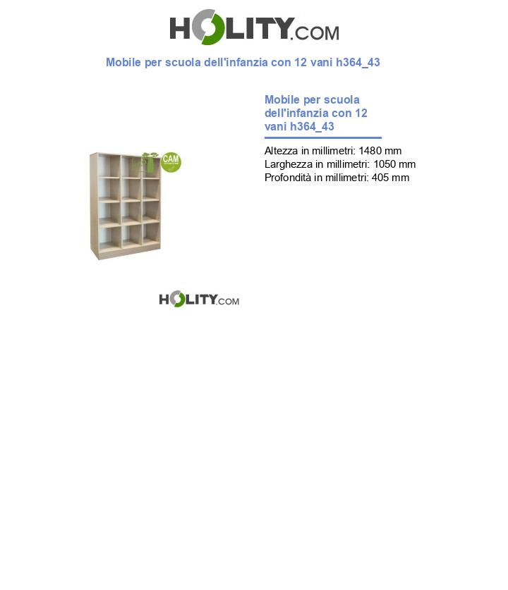 Mobile per scuola dell'infanzia con 12 vani h364_43