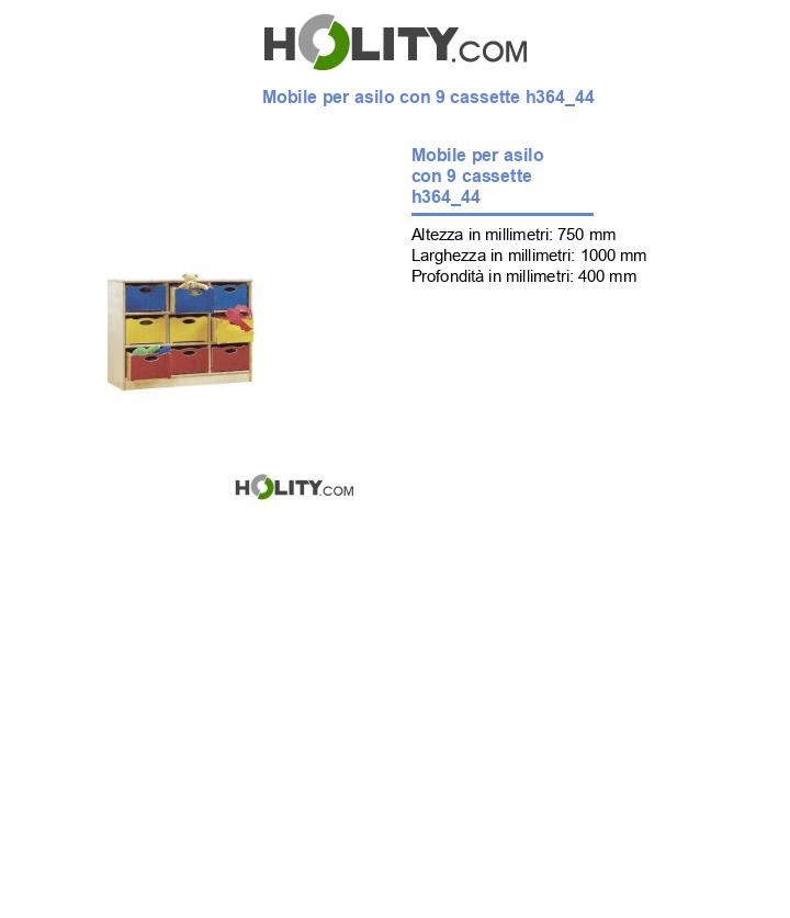 Mobile per asilo con 9 cassette h364_44