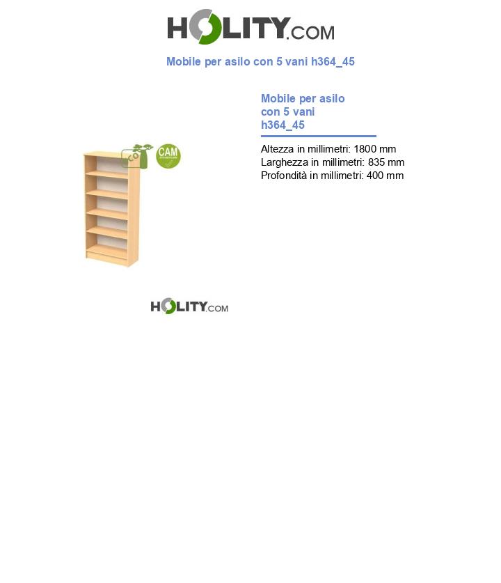 Mobile per asilo con 5 vani h364_45
