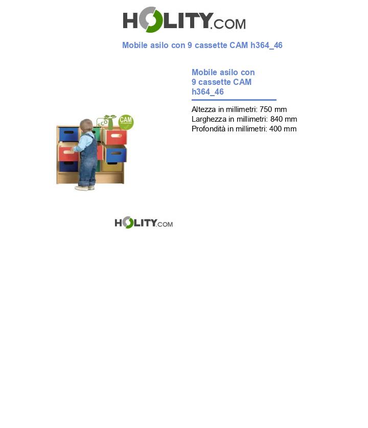 Mobile asilo con 9 cassette CAM h364_46