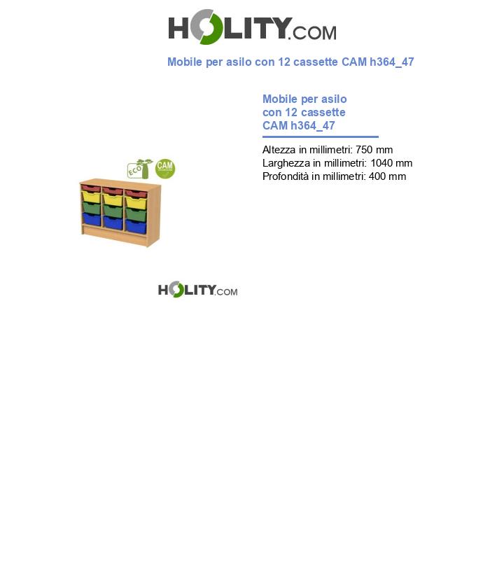 Mobile per asilo con 12 cassette CAM h364_47