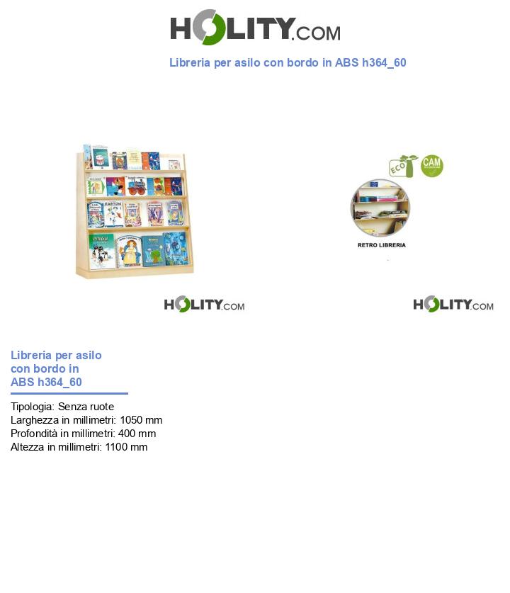 Libreria per asilo con bordo in ABS h364_60