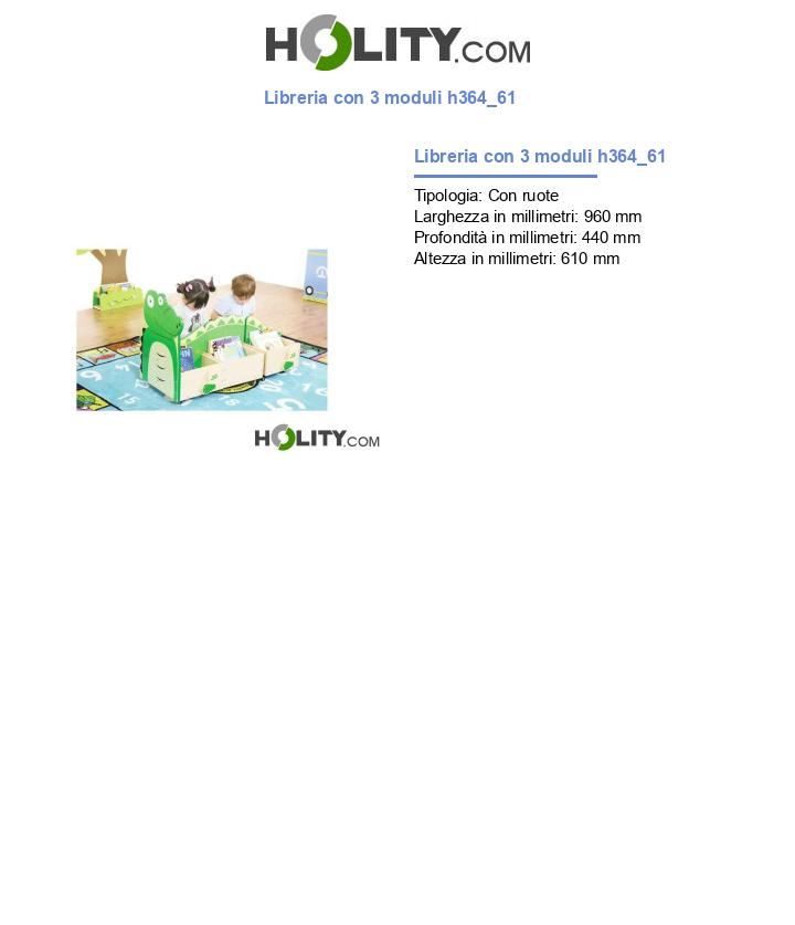 Libreria con 3 moduli h364_61