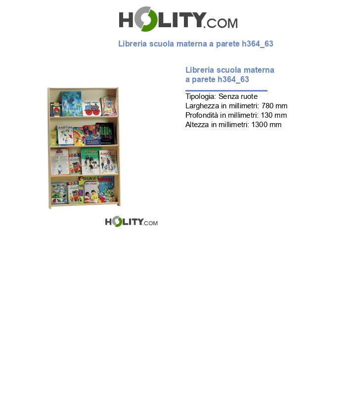 Libreria scuola materna a parete h364_63