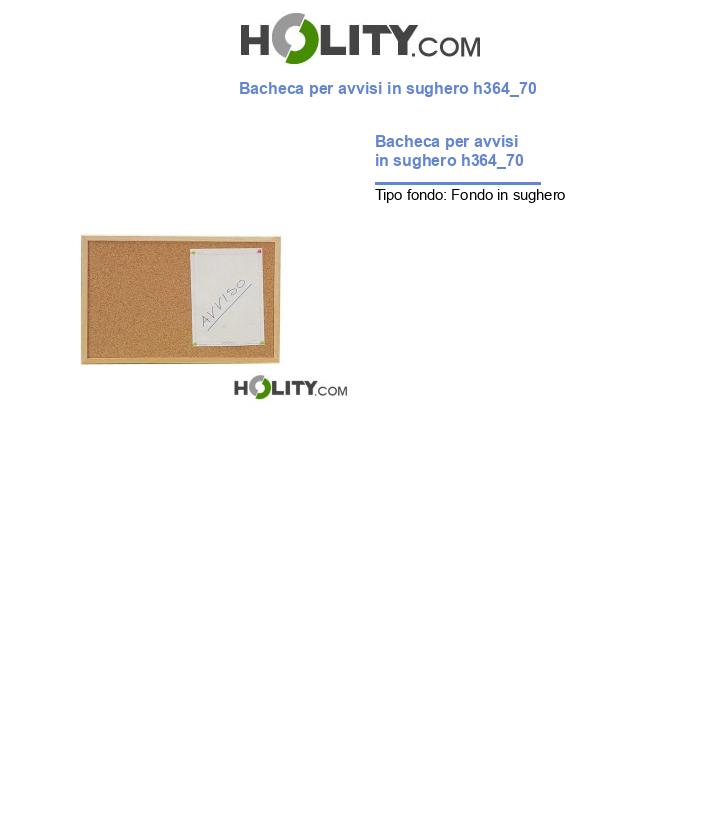 Bacheca per avvisi in sughero h364_70