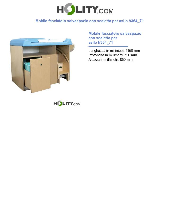 Mobile fasciatoio salvaspazio con scaletta per asilo h364_71