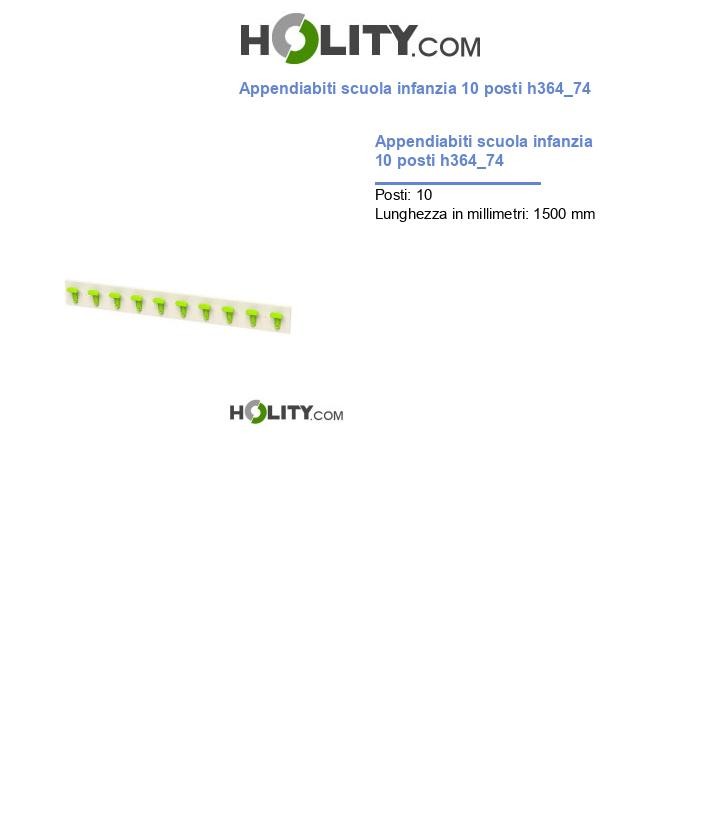 Appendiabiti scuola infanzia 10 posti h364_74
