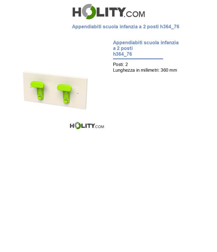 Appendiabiti scuola infanzia a 2 posti h364_76