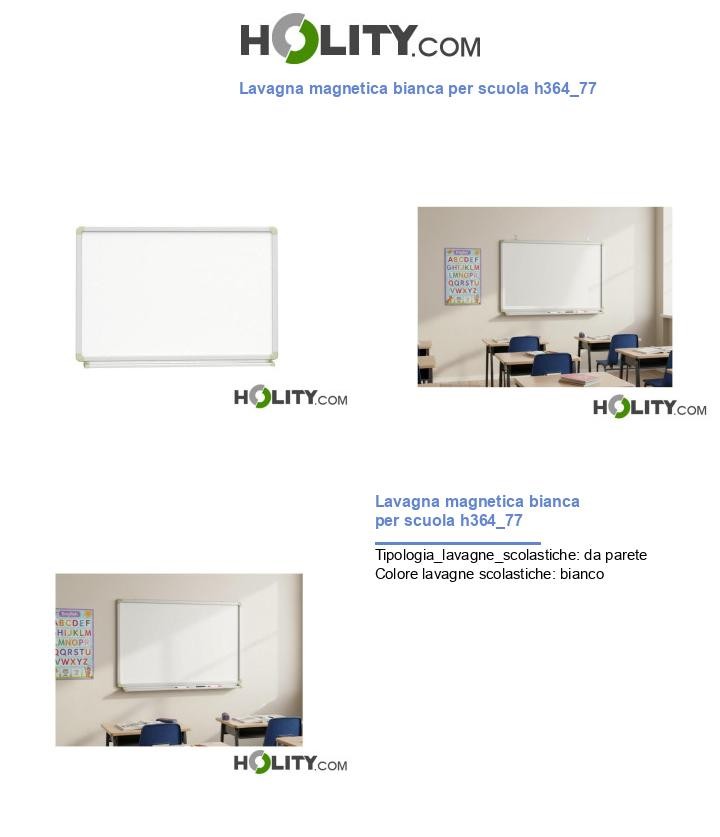Lavagna magnetica bianca per scuola h364_77