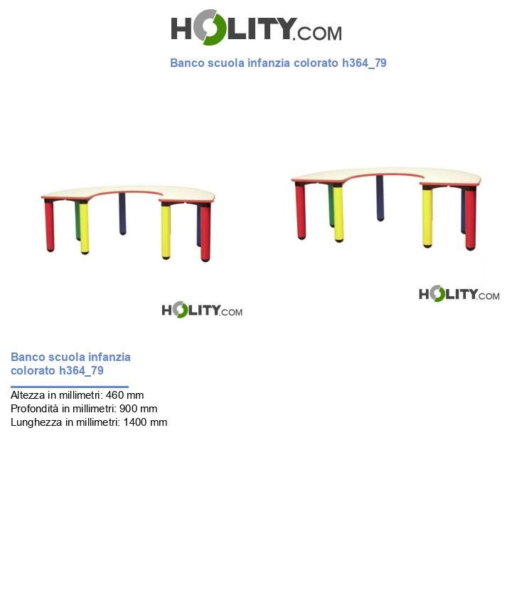 Banco scuola infanzia colorato h364_79