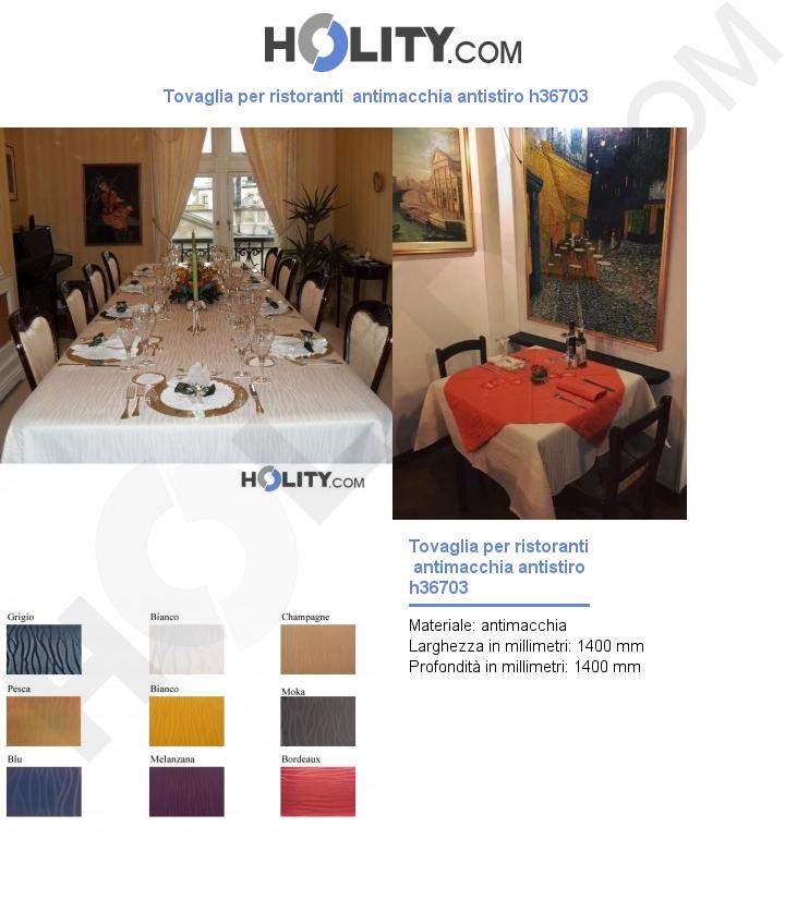 Tovaglia per ristoranti antimacchia antistiro h36703