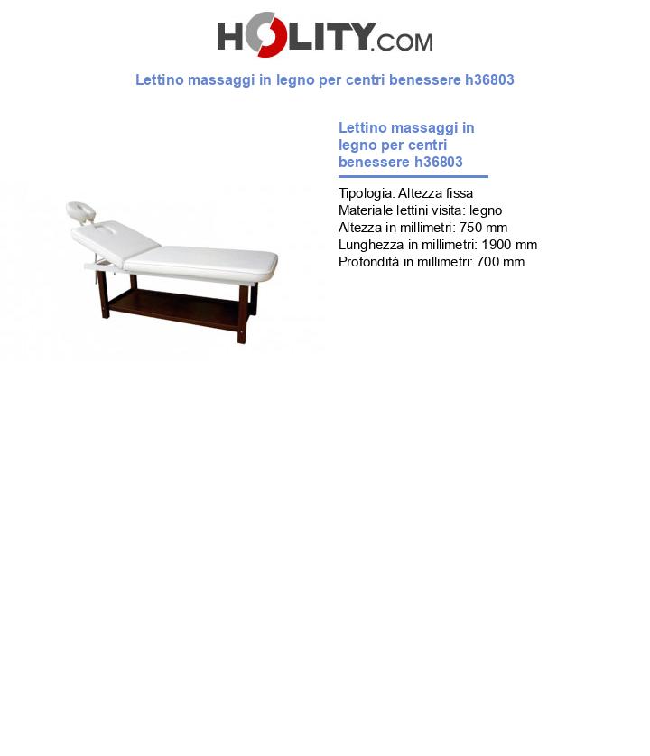 Lettino massaggi in legno per centri benessere h36803