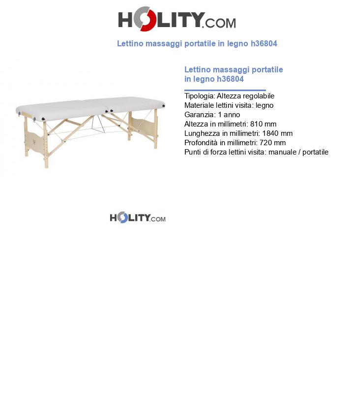 Lettino massaggi portatile in legno h36804