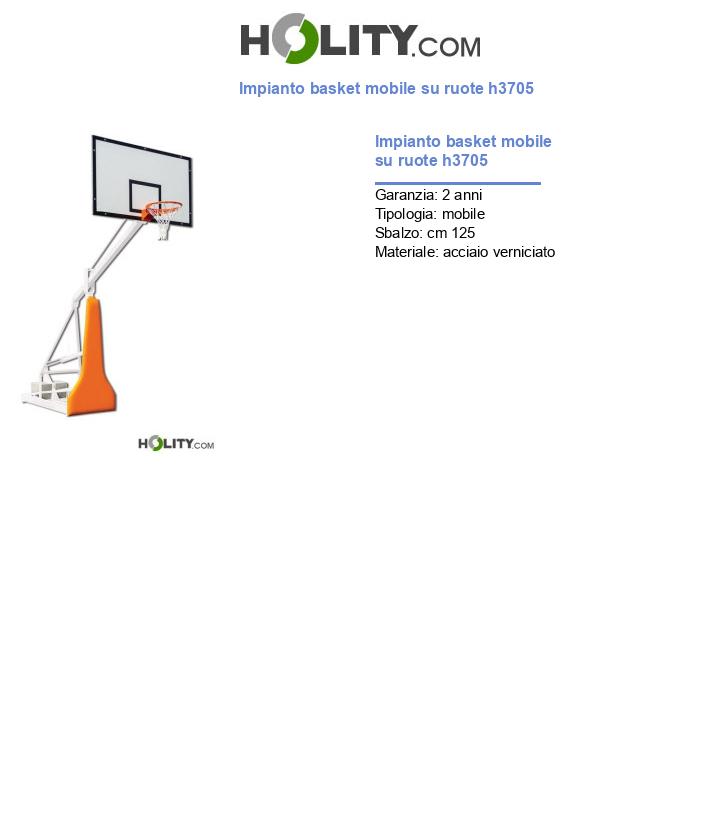 Impianto basket mobile su ruote h3705