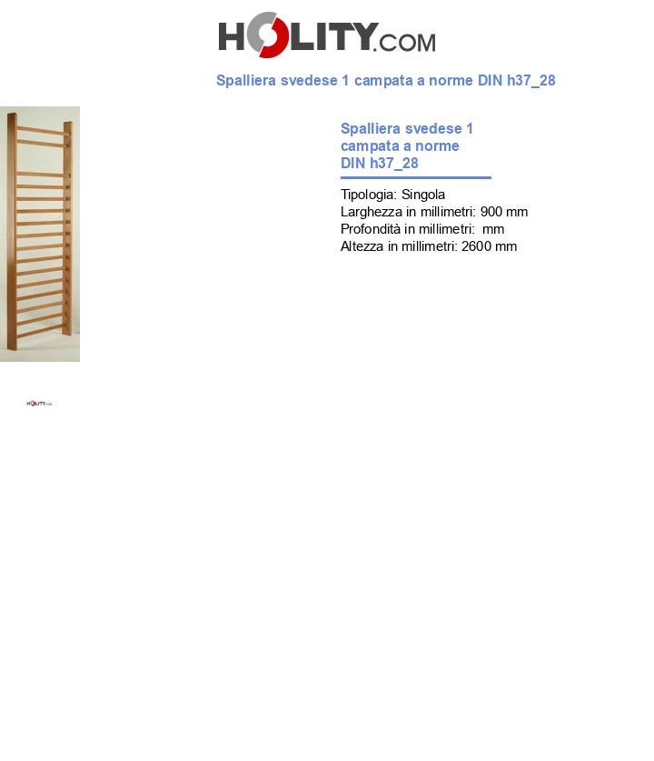 Spalliera svedese 1 campata a norme DIN h37_28