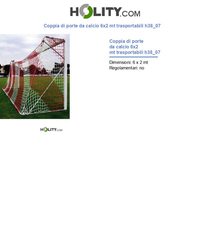 Coppia di porte da calcio 6x2 mt trasportabili h38_07