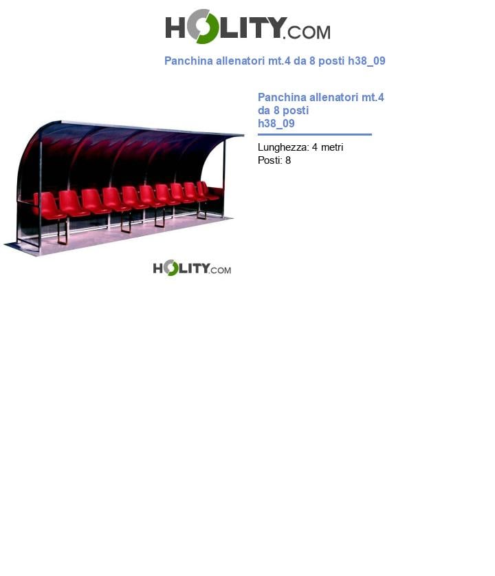 Panchina allenatori mt.4 da 8 posti h38_09
