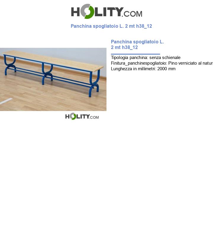 Panchina spogliatoio L. 2 mt h38_12