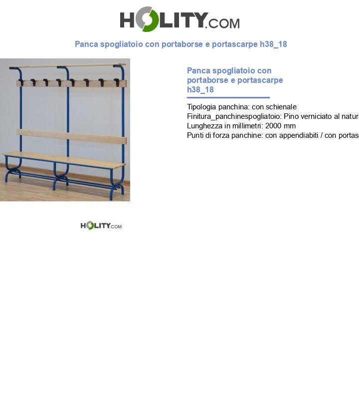 Panca spogliatoio con portaborse e portascarpe h38_18