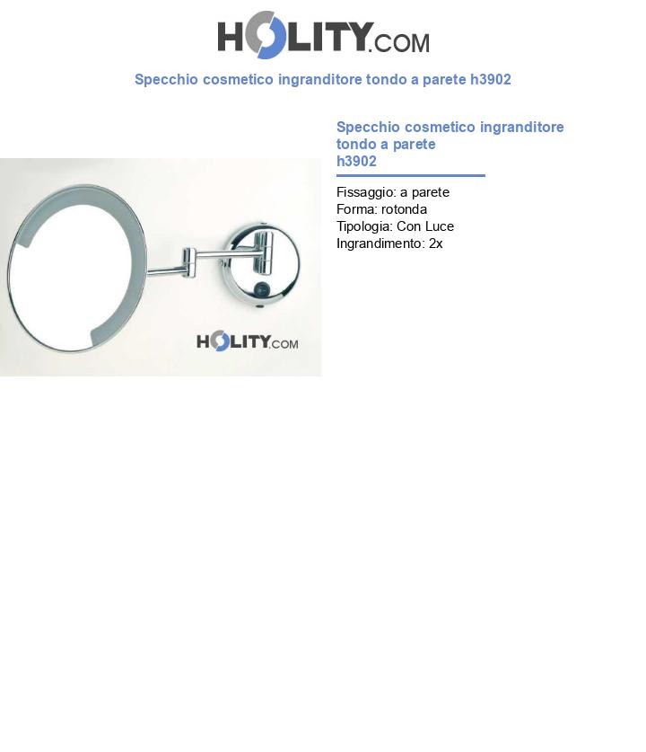 Specchio cosmetico ingranditore tondo a parete h3902
