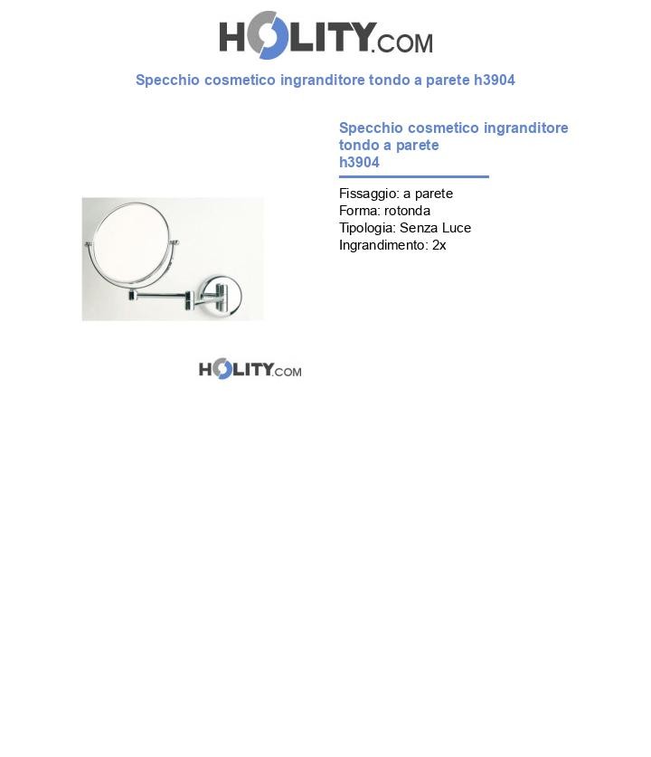 Specchio cosmetico ingranditore tondo a parete h3904