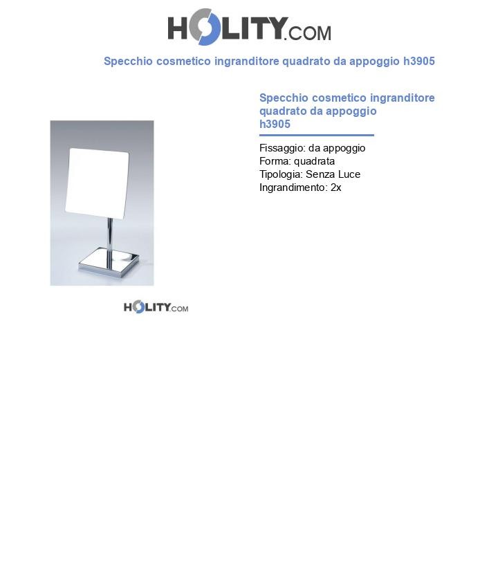 Specchio cosmetico ingranditore quadrato da appoggio h3905