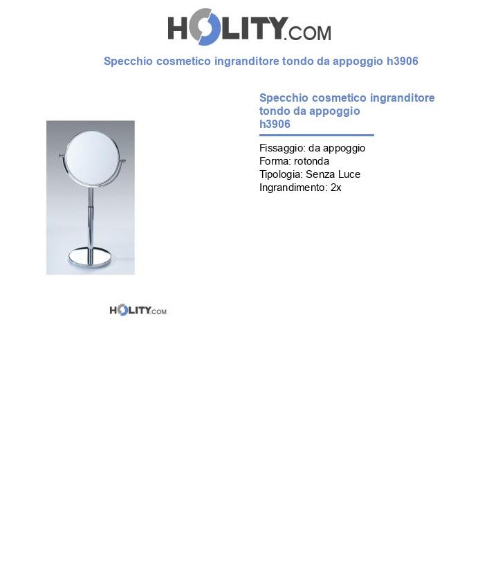 Specchio cosmetico ingranditore tondo da appoggio h3906