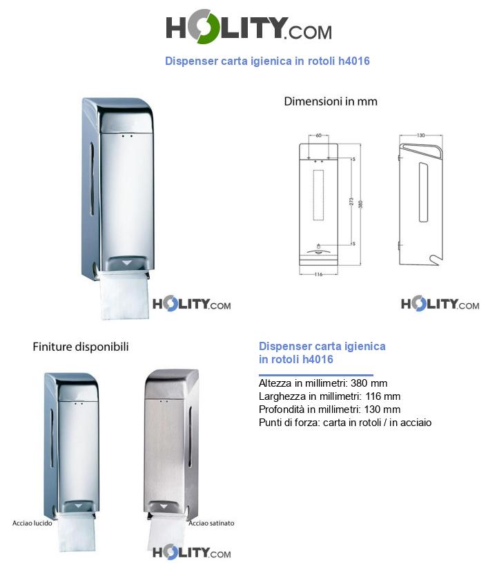 Dispenser carta igienica in rotoli h4016