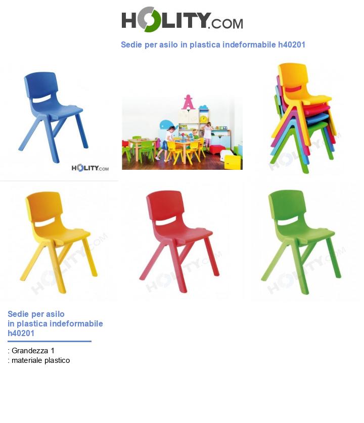 Sedie per asilo in plastica indeformabile h40201