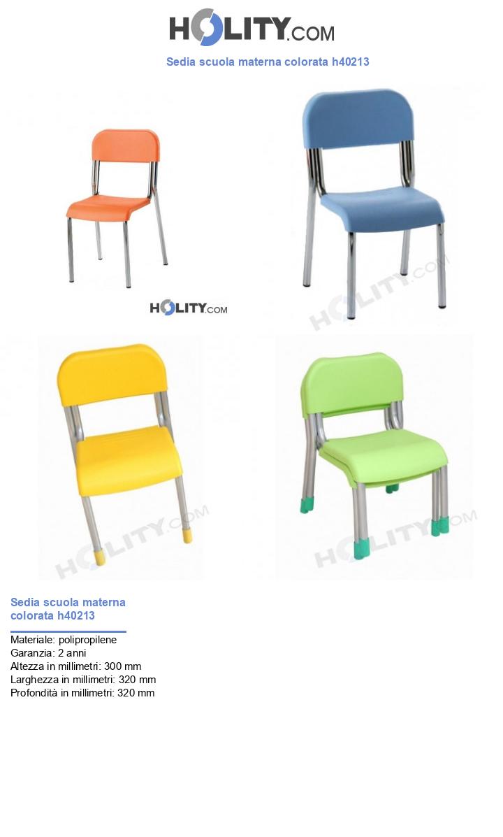 Sedia scuola materna colorata h40213