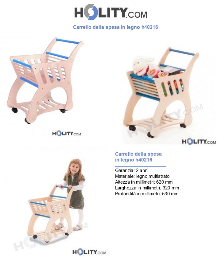 Carrello della spesa in legno h40216