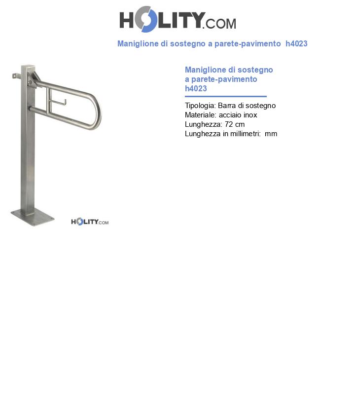 Maniglione di sostegno a parete-pavimento h4023