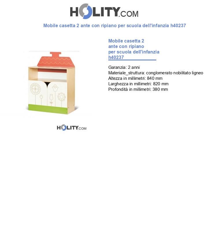 Mobile casetta 2 ante con ripiano per scuola dell'infanzia h40237