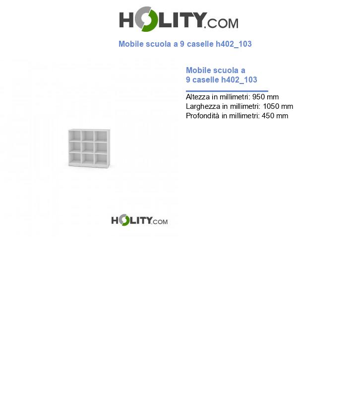 Mobile scuola a 9 caselle h402_103