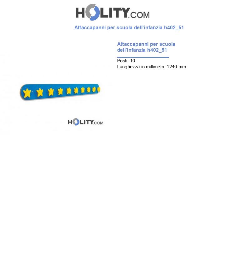 Attaccapanni per scuola dell'infanzia h402_51