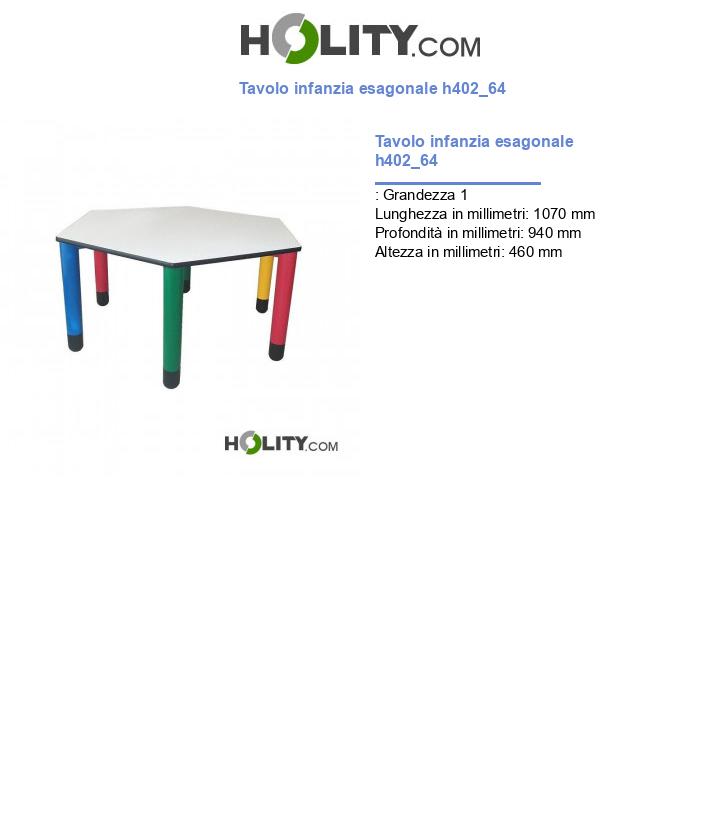 Tavolo infanzia esagonale h402_64