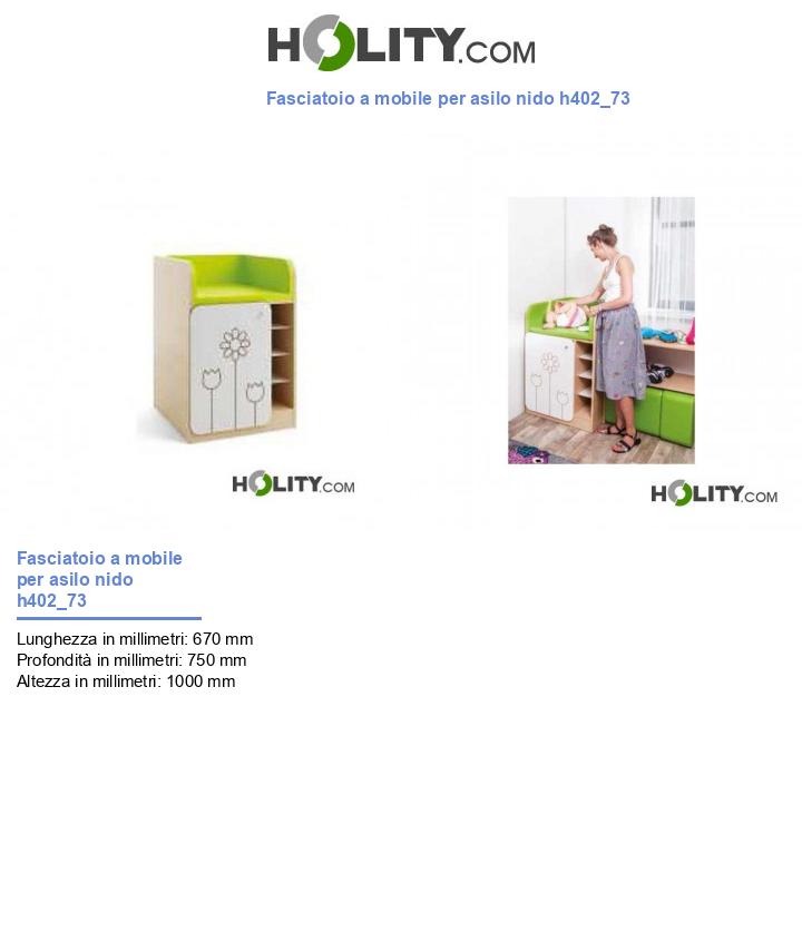 Fasciatoio a mobile per asilo nido h402_73