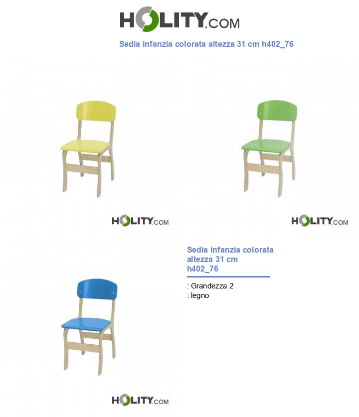 Sedia infanzia colorata altezza 31 cm h402_76
