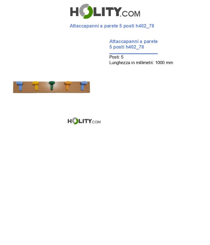 Attaccapanni a parete 5 posti h402_78