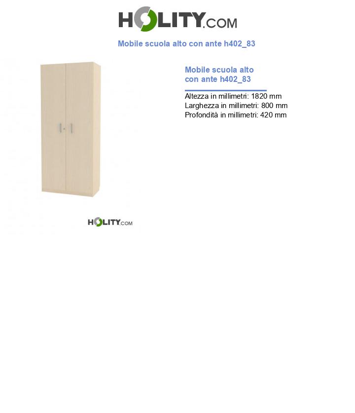 Mobile scuola alto con ante h402_83