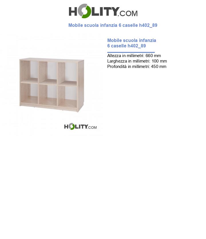 Mobile scuola infanzia 6 caselle h402_89