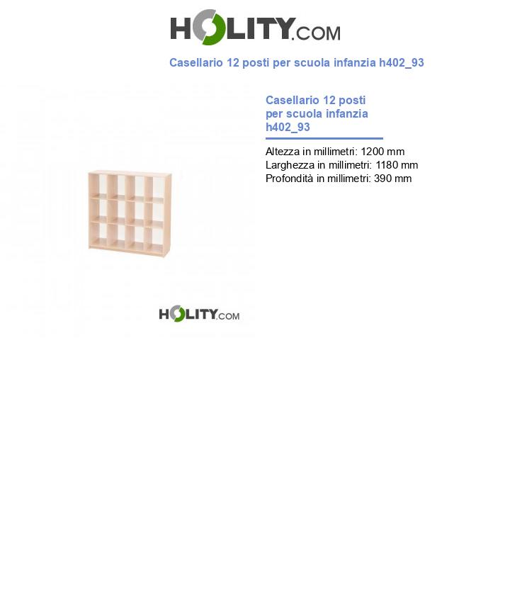 Casellario 12 posti per scuola infanzia h402_93