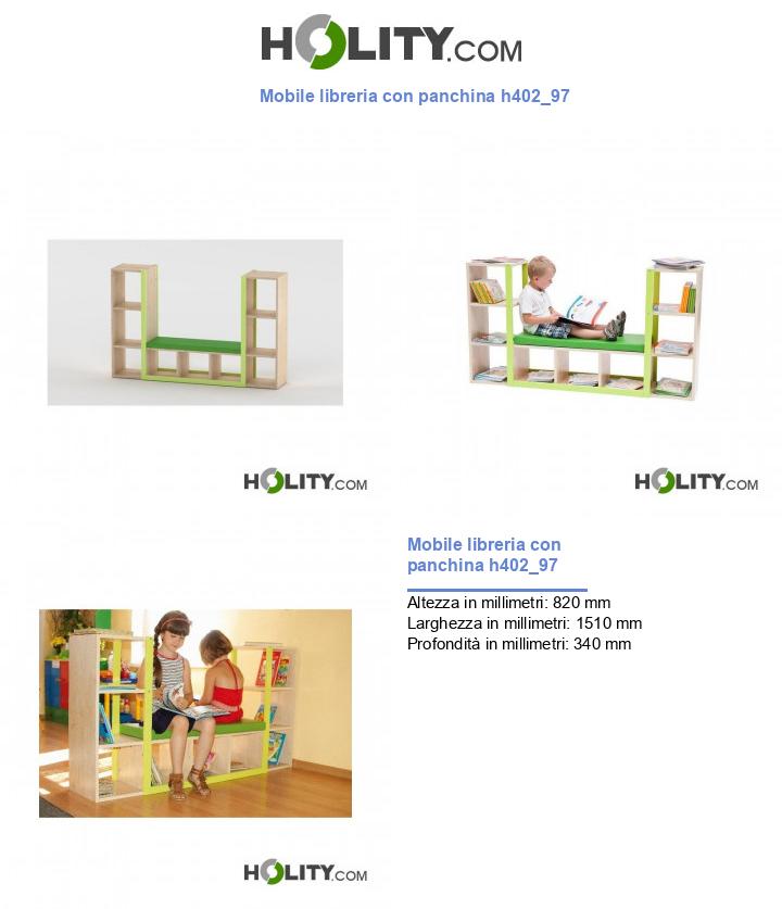 Mobile libreria con panchina h402_97