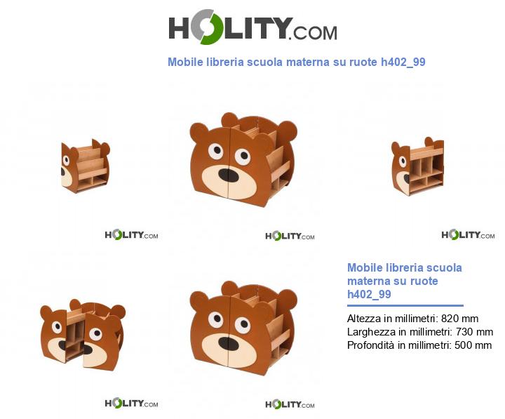 Mobile libreria scuola materna su ruote h402_99
